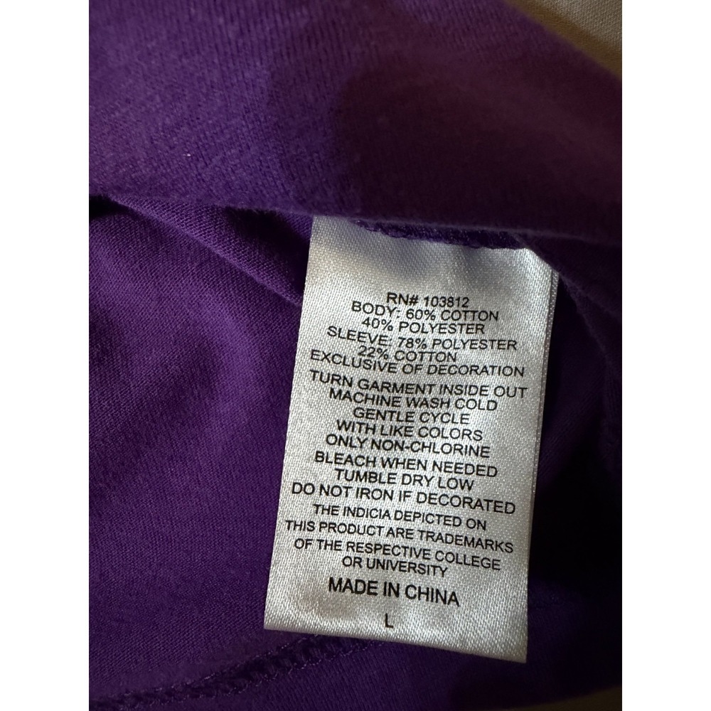 Women's University of Washington Huskies Purple 3/4 Sleeve Football Shirt Large - Picture 7 of 10